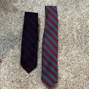 J crew Striped Burgundy and Navy Men's Tie - Classic Formal Accessory
